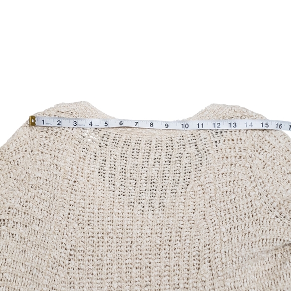 Anthropologie Moth Cotton Wool Alpaca Blend Chunky V-Neck Sweater Sz Medium - Picture 11 of 15